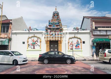 Penang, Malaysia. 20. August 2017. Der älteste hindu-Tempel, der sri Mahamariamman-Tempel, in der george-Stadtgegend von penang malaysia. Stockfoto