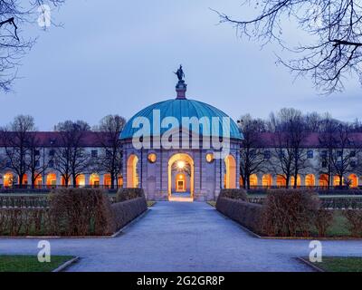 Wintermorgen im Hofgarten, München, Stockfoto