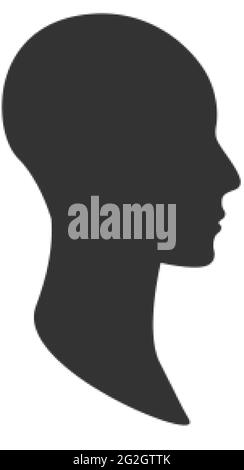 Geschlechtsneutraler Profilavatar. Seitenansicht eines Gesichts einer anonymen Person Stock Vektor