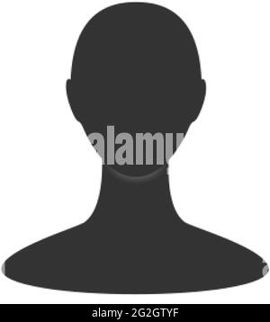Geschlechtsneutraler Profilavatar. Vorderansicht eines Gesichts einer anonymen Person Stock Vektor