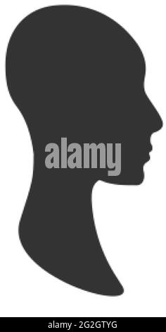 Anonymer Profilavatar einer Seitenansicht, geschlechtsneutral Stock Vektor