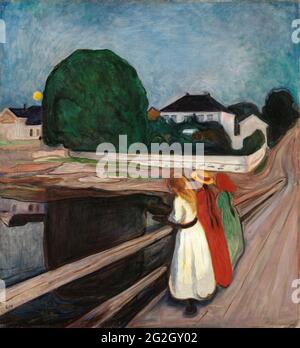 Edvard Munch - die Mädchen auf der Brücke Stockfoto