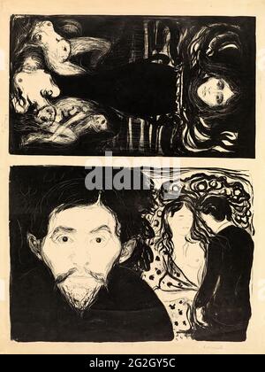 Edvard Munch - die Urneneifersucht I Stockfoto