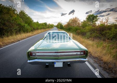 Plymouth Road Runner, Baujahr 1968, Muscle Car, Oldtimer, Klassiker Stockfoto