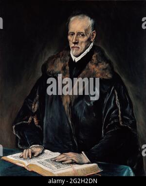 El Greco (Domenikos Theotokopoulos) - Porträt von Dr. Francisco de Pisa Stockfoto