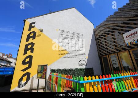 Fargo Village, ein kreatives Viertel an der Far Gosford Street in Coventry, mit einzigartigen Nischen- und Einzelhändlern, Restaurants und Bars in Warwickshire, Großbritannien Stockfoto