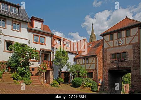 Torhaus am Ortsende, Dilsberg, Kreis Neckargemünd, Rhein-Neckar-Kreis, Baden-Württemberg, Deutschland Stockfoto