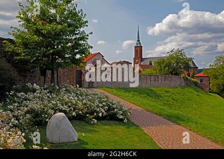 Katholische Kirche, erbaut 1734-1737, Dilsberg, Landkreis Neckargemünd, Baden-Württemberg, Deutschland Stockfoto