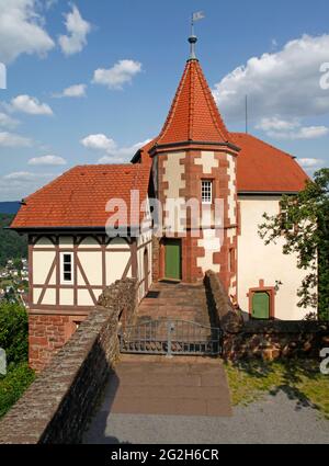 Das Haus des Kommandanten auf dem Gelände des außenbezirks bailey, Dilsberg, Kreis Neckargemünd, Baden-Württemberg, Deutschland Stockfoto