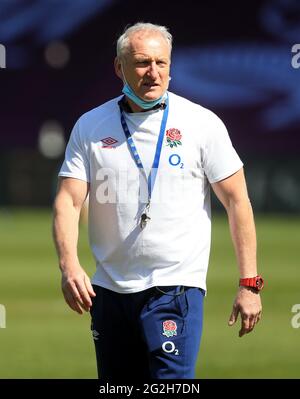 Datei-Foto vom 24/04/21 von England Cheftrainer Simon Middleton, der einen MBE für Verdienste um Rugby Football in der Queen's Birthday Honors Liste ausgezeichnet wurde. Ausgabedatum: Samstag, 24. April 2021. Stockfoto