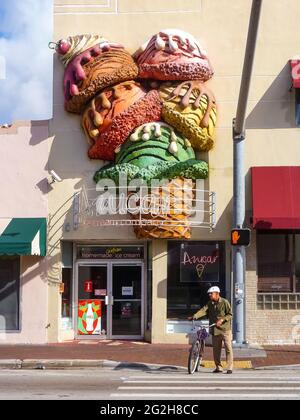 Ice Cram Store, Calle Ocho, Little Havana, Miami, Florida, USA Stockfoto