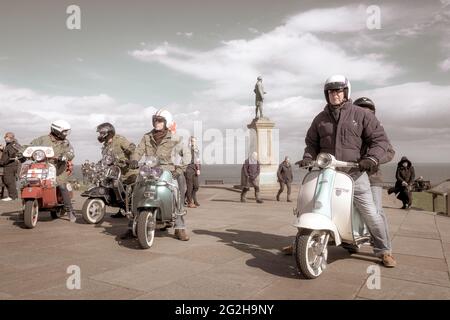 Whitby Scooter Wochenende Stockfoto