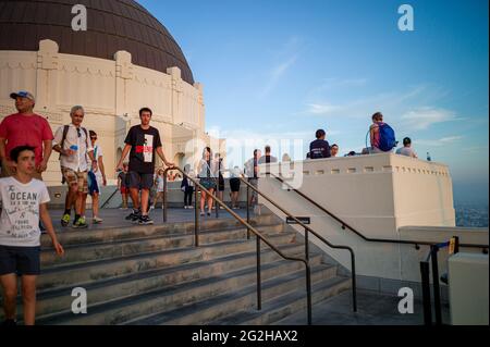 Das berühmte Griffith Observatory Museum auf den Hollywood Hills in Los Angeles, Kalifornien, USA Stockfoto