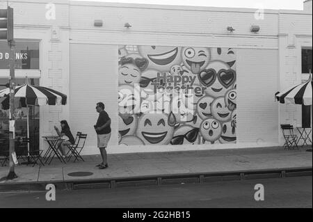 The Pink Wall im Paul Smith Store in Los Angeles, Kalifornien, USA Stockfoto