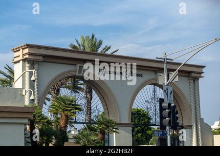 Eingang der Paramount Studios in Los Angeles, Kalifornien, USA Stockfoto