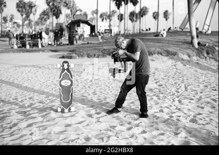 Skater und der Skate-Lifestyle in Venice Beach in Los Angeles, Kalifornien, USA Stockfoto