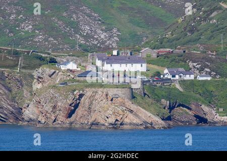 Sommertag im Dunree Head Museum, ehemalige Küstenverteidigung während der Napoleonischen Kriege, an der felsigen Küste von Lough Swilly, County Donegal, Irland. Stockfoto