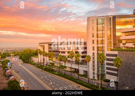 Unternehmens- und Finanzbüros in Sandton Johannesburg Südafrika am Sonnenuntergang Himmel Stockfoto