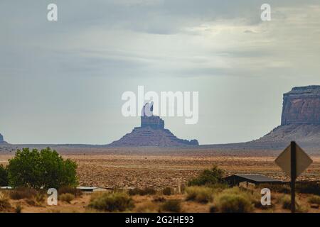 Die einzigartige Landschaft von Monument Valley, Utah, USA.East Mitten Butte Stockfoto