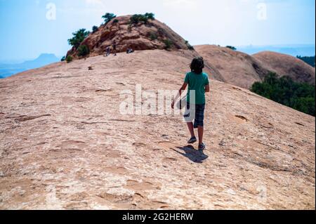 Whale Rock Trail und Aussichtspunkt im Canyonlands National Park, Utah, USA Stockfoto