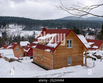 Ferienhaus-Gebiet das Schierke Harzresort am Brocken, Harz, Sachsen-Anhalt, Deutschland Stockfoto