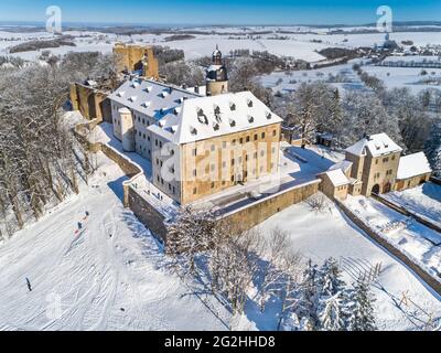 Burgruinen und Schloss Frauenstein Stockfoto