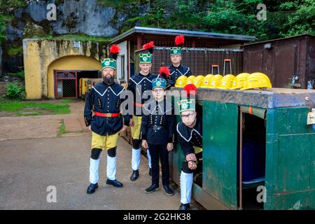 Besucherbergwerk Pöhla - Erzgebirgsensemble Aue in der traditionellen Erzgebirgsbergbautradition Stockfoto