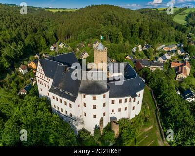 Schloss Scharfenstein im Erzgebirge Stockfoto