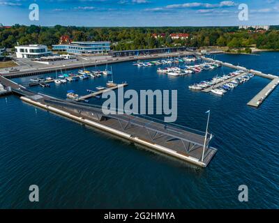 Stadthafen am Senftenberger See Stockfoto