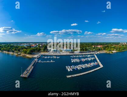 Stadthafen am Senftenberger See Stockfoto