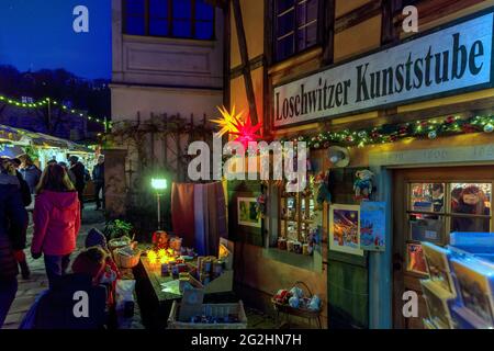 Weihnachtsmarkt Dresden-Loschwitz Stockfoto