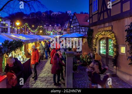 Weihnachtsmarkt Dresden-Loschwitz Stockfoto