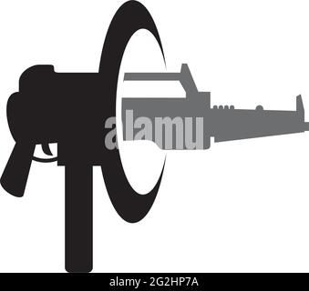 Maschinengewehr Logo Design Vektor-Vorlage Stock Vektor