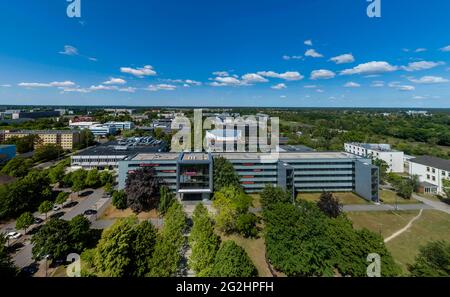 Blick auf den Universitätscampus der Brandenburgischen Technischen Universität BTU Cottbus-Senftenberg Stockfoto