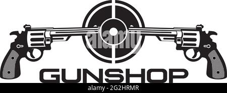 Gun Shop Logo Design Vektor-Vorlage Stock Vektor