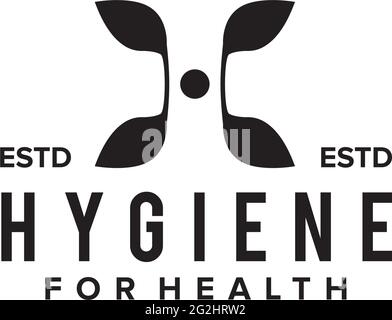 H-Logo mit Blattsymbol-Vorlage Stock Vektor