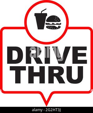 Drive-Thru-Textlogo-Design-Vektorvorlage Stock Vektor