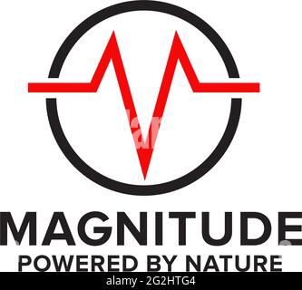 M Brief mit Magnitude Wave Logo Design Vektor-Vorlage integriert Stock Vektor