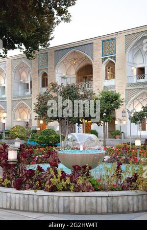 Hotel Abbasi, Persischer Garten in Isfahan, Iran Stockfoto