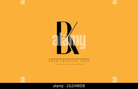 Buchstabenlogo-Design mit kreativer moderner Trendtypografie BK KB Stock Vektor
