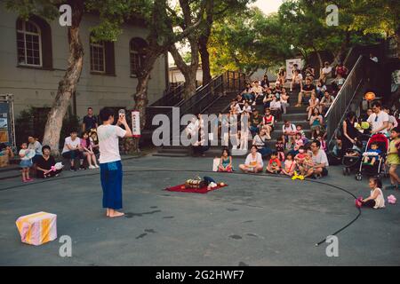 TAIPEI - 01. JUL: Huashan 1914 Creative Park in Taipei, Taiwan am 01. Juli 2018 Stockfoto