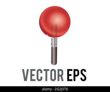 Das Symbol für die Position des isolierten, vektorroten runden Kopfes Stock Vektor