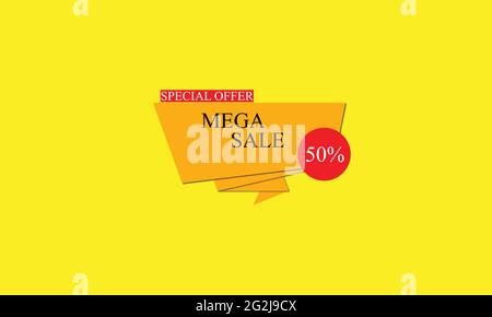 Mega Sale Banner Vektor-Logo-Design Stock Vektor