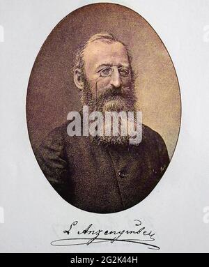 Ludwig Anzengruber, Pseudonym Ludwig Gruber, 29. 1839. Bis 10. November. Dezember 1889, war ein Österreichischer Schriftsteller / Ludwig Anzengruber, 1839-1889, ein österreichischer Dramatiker, Schriftsteller und Dichter, Digitale verbesserte Reproduktion eines Originals aus dem 19. Jahrhundert / digitale Reproduktion einer Originalvorlage aus dem 19. Jahrhundert, Originaldatum nicht bekannt Stockfoto