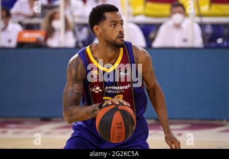 Barcelona, Spanien. Juni 2021. 11. Juni 2021, Barcelona, Katalonien, Spanien: Cory Higgins spielte während des Spiels zwischen dem FC Barcelona und Lenovo, das dem 3. Spiel des Halbfinals der Liga Endesa entspricht, im Palau Blaugrana. Foto: JGS/Cordon Press Quelle: CORDON PRESS/Alamy Live News Stockfoto