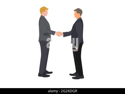 Zeichnung Grafiken zwei Geschäftsleute schütteln Hände Konzept erfolgreiche Verhandlung für Business-Vektor-Illustration Stock Vektor