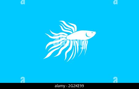 Moderne Silhouette Betta Fisch Logo Vektor Symbol Illustration Design Stock Vektor