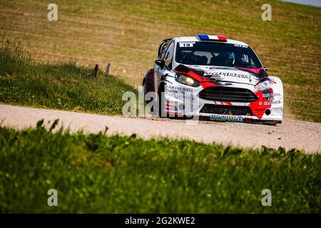 19 VAUTHIER Alain, NOLLET Stevie, Ford Fiesta WRC, Aktion während der Rallye Vosges Grand Est 2021, 2. Runde des Championnat de France des Rallye 2021, vom 10. Bis 12. Juni in Gerardmer, Frankreich - Foto Bastien Roux / DPPI Stockfoto