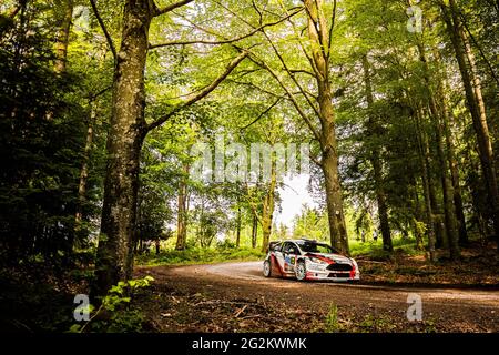 19 VAUTHIER Alain, NOLLET Stevie, Ford Fiesta WRC, Aktion während der Rallye Vosges Grand Est 2021, 2. Runde des Championnat de France des Rallye 2021, vom 10. Bis 12. Juni in Gerardmer, Frankreich - Foto Bastien Roux / DPPI Stockfoto