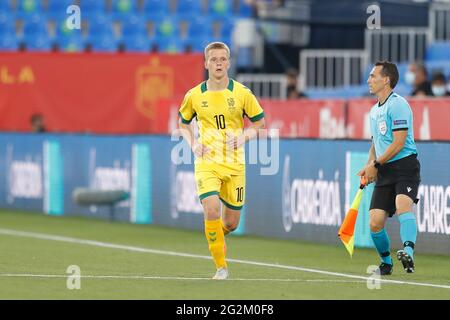 Leganes, Spanien. Juni 2021. Paulius Golubickas (LTU) Fußball: Internationales Freundschaftsspiel zwischen Spanien 4-0 Litauen beim Estadio Butarque in Leganes, Spanien . Quelle: Mutsu Kawamori/AFLO/Alamy Live News Stockfoto